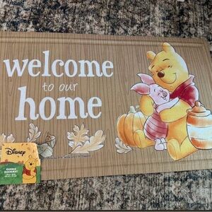 Disney Winnie the Pooh and Piglet Door Mat - Brown and Pink